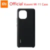 Kontrollera original Xiaomi Mi 11 Case Leather Imitation Protective Shell Hard Cover Silicone Kevlar Texture Delicate Touch för Xiaomi Mi 11