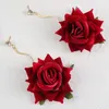 Boucles d'oreilles pendantes bohème romantique bricolage fait à la main Rose fleur artificielle boucle d'oreille pour femmes fille fête plage mode luxe bijoux cadeau