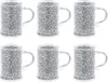 Muggar 6st/Lot Crystals Coffee Mug Dink Glass 6oz med handtag för drycker Latte Chocolate Diamond Espresso Cup Set