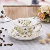 Cups Saucers 250ml European Bone China Coffee Cup And Dish Set Luxury Handmade Ceramic Flower Gift High Quality Afternoon Tea