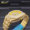 Altri orologi quadrante grande uomo oro lusso diamante premium uomo elegante hip hop orologio lancetta resistente all'acqua Dropshipping T240329