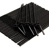 Copos descartáveis canudos 100pcs plástico preto flexível para banquetes bar bebidas guarda-chuvas crianças