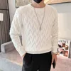 男性のホワイトo-collarセーター服冬のセーターメンコートソリッドストライププルオーバーメンズタートルネック秋の新しいS-3XL G5ZU＃