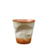 Tasses soucoupes créatives pince à main tasse en céramique tasse de Niche Vintage froissé Stoare eau café irrégulier