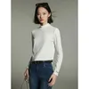 Toyouth Women Tees Winter Long Sleeve Half High Collar Slim Fit Tshirt Self Heating Warm Versatile Multicolour Tops 240329