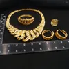 Colar brincos conjunto requintado banhado a ouro jóias italianas para mulheres de alta qualidade estilo grande acessórios festa africana h0078