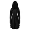 Abiti casual Vintage da donna Cosplay Costumi da arciere rinascimentale medievale Abito con cappuccio Pullover con lacci Abito lungo con cappuccio Mantello Halloween