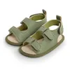 Sandały Summer Baby Boys Sandals Nowonarodzone dziewczęta moda pu skórzana buty dziecięce solidne buty do chodzenia Pierwsze spacerowicze 0-18 miesięcy 240329