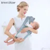 Insular Ergonomie Baby Sling Portable Sacs à dos pour enfants Épaississement des épaules 360 Sweat à capuche ergonomique Kangourou 0-36 mois 240325