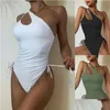 Kvinnors badkläder Kvinnor Bodysuit Swimsuit One Shoder Hollow Out Monokini Y High midje Beachwear Clothing Drop Delivery Apparel DH7BU