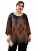 5xl tallas grandes tops mujer verano lg manga retro impresión vintage blusa camiseta suelta de gran tamaño para mujer tops ropa de mujer i28q #
