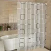 Tende da doccia Decorazione della casa Bagno Tenda da bagno impermeabile in PVC trasparente Decorazione moderna scozzese geometrica