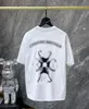 2024 Été 100% coton Graffiti encre éclaboussures croix colorées peintes à la main T-shirts à manches courtes Hommes de haute qualité Couleurs d'impression Designer Col rond T-shirt Tops gh65