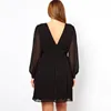 plus Size Lg Lantern Sleeve Chiff Party Dr Women Sexy V-neck Spring Knee Length Black Elegant Fi A-line Wrap Dr X11r#