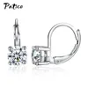 Boucles d'oreilles pendantes Zircon 925 en argent Sterling boucle d'oreille Cool quatre griffes Punk Brincos Femme blanc rose couleur mode bijoux de fête de mariage