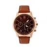 Roman Number Dial Fashion Watch Retro Genève Student Watches Womens Quartz Trend Wristwatch med brunt läderband255G