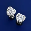 Studörhängen Vinregem 925 Sterling Silver 3EX VVS1 D Color Round Cut 1CT 6,5 mm Moissanite Diamond Ear Smycken för kvinnor