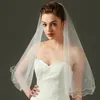 High Fi White Tule One Laag Pearls Edge Bridal Wedding Veils 120cm ellebooglengte bruid sluiers te koop bruiloft Accory K91L#