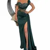 Vintage Slim Sexy Evening Dres Mermaid Off the Shoulder Mouw High Slit Simple Mop Party Prom jurken for Women 2024 5965#