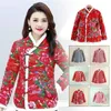 Frauen Vintage Big fr Cott-Padded Jacket Chinese Dgbei Kurzer Chegsam alt-fied dünne Cott Mantel Neujahrskleidung P7ne#