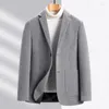 Mäns kostymer 2024 Woolen Suit Jacket Topp lyxig höst Vinter Men Casual Business Wool Single Breasted Blazer Overcoats