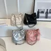 숄더백 2024 귀여운 소장 넥타이 디자인 여성용 y2k 스타일은 핸드백 가죽 가방 파티 지갑