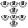 Plates 8 Pcs Silver Sauce Dish Seasoning Dipping Bowls Holder Spice Spices Appetizer Dishes Soy Round Practical Serving Chilli