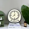 Horloges de table Crème Art moderne Horloge murale à la mode Simple Silencieux Maison Salon Chambre Lettre coréenne