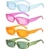 Солнцезащитные очки 4 шт./компл. прямоугольная оправа для женщин и мужчин ярких цветов Y2K модные солнцезащитные очки винтажные уличные очки UV400