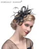 Fi Plume Headdr cheveux de mariée chapeaux accessoires Elagant dames fête chapeau de mariée pour le mariage 29Yr #