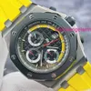 Swiss AP Wrist Watch Royal Oak Offshore Series 26207IO Limited Edition Black And Yellow Mens Transparent Automatic Mechanical Watch 42mm