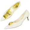 Childrens New 2022 Winter High Heels with Pointed Big Rivet Shoes Thin Heels Elegant and Elegant Womens Single Shoes