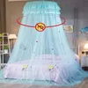 Summer Princess Wind Mosquito Net Creative Elegant Round Spets Border Insect Bed Canopy Net Bedroom Bed Hanging Decorations 240315