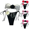 Damen-Bademode, Damen-Bikini-Set, Schnürung, rückenfrei, zweiteilig, Strandkleidung, sexy Bademode, Tankinis, Badeanzug, Frau 2024