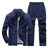 Tute da uomo Abbigliamento sportivo Tuta Moda Tuta da uomo Casual Set attivo Primavera Autunno Abbigliamento da corsa 2 pezzi Giacca Pantaloni Taglia asiatica