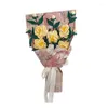 Fleurs décoratives faites à la main en laine au Crochet, Simulation camélia, cadeau de saint valentin