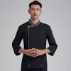 hotel Mujeres Chef Chaqueta Restaurante Hombre Uniformes de cocina Panadería Café Camarero masculino Ropa de trabajo Servicio de comida Camisa LG Mangas Z2ys #