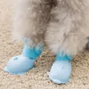 Abbigliamento per cani Scarpe per cuccioli di cartone animato Stivali da pioggia in gelatina di Pomerania Set di 4 calzature impermeabili Accessori per animali domestici