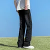 primavera Uomo New Baggy Jeans Splicing Fi Elastico in vita Pantaloni alti americani Street Micro Altoparlanti Pantaloni larghi in denim J9Ry #