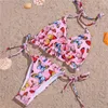 Kvinnors badkläder halter sträng bikini fjäril tryck baddräkt y2k kvinnor triangel sexig 2-stycken mikro brasiliansk thong strand baddräkt