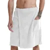 Home Clothing Men Short Bathrobe Men's Adjustable Elastic Waist Towel With Pocket For Gym Spa Outdoor Sports Comfortable Homewear