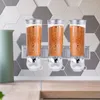 Botellas de almacenamiento Frascos Montaje de pared Dispensadores de productos secos Cereal Triple Contenedor de comida seca Grid Gril Bin Organizador de cocina para nueces harina M othtr