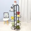 Racks Iron art flower rack floor type multilayer flower rack green plants simple wind flower pot rack living room interior balcony de