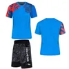 Heren trainingspakken Zomersweatshirt Set Badminton T-shirt en shorts Sport-T-shirt voor hardlopen Tennisshirt Broek Ademend