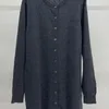 Maglieria da donna Maglione da donna Girocollo Lettera Scava fuori Cardigan lavorato a maglia in misto lana cashmere monopetto di media lunghezza