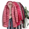 Sedutmo Winter Womens Down Jackets lg Ultra Light Thin Castary Coat Puffer Jacketスリム削除フード付きパーカーED1275 H5O3＃