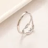 Gouden vergulde titanium stalen ringontwerper verstelbaar voor vrouwen letters eenvoudig stel ringen verloving trendy vakantiegeschenk