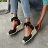 Scarpe eleganti da donna espadrillas sandali con cinturino alla caviglia comode pantofole da donna pompe casual in tela di lino traspirante