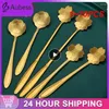 Coffee Scoops 1-10PCS Flower Spoon Set Small Teaspoon Cute Ice Cream Dessert Silver Gold Stainless Steel For