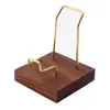 Jewelry Pouches Walnut Display Stand Mineral Easel Holder For Coral Geodes Rock Agate Small Collectibles309u